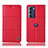 Coque Portefeuille Livre Cuir Etui Clapet H07P pour Motorola Moto G200 5G Rouge