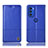 Coque Portefeuille Livre Cuir Etui Clapet H07P pour Motorola Moto G51 5G Bleu
