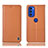 Coque Portefeuille Livre Cuir Etui Clapet H07P pour Motorola Moto G51 5G Orange