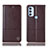 Coque Portefeuille Livre Cuir Etui Clapet H07P pour Motorola Moto G71 5G Marron