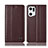 Coque Portefeuille Livre Cuir Etui Clapet H07P pour Oppo Find X5 Pro 5G Marron