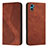 Coque Portefeuille Livre Cuir Etui Clapet H07X pour Motorola Moto E22S Marron