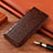 Coque Portefeuille Livre Cuir Etui Clapet H08P pour Samsung Galaxy S21 5G Marron