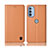 Coque Portefeuille Livre Cuir Etui Clapet H10P pour Motorola Moto G41 Orange