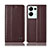 Coque Portefeuille Livre Cuir Etui Clapet H10P pour Oppo Reno8 Pro 5G Marron