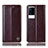 Coque Portefeuille Livre Cuir Etui Clapet H10P pour Vivo iQOO 8 5G Marron