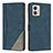 Coque Portefeuille Livre Cuir Etui Clapet H10X pour Motorola Moto G53 5G Bleu