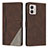 Coque Portefeuille Livre Cuir Etui Clapet H10X pour Motorola Moto G53 5G Marron