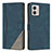 Coque Portefeuille Livre Cuir Etui Clapet H10X pour Motorola Moto G53j 5G Bleu