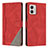 Coque Portefeuille Livre Cuir Etui Clapet H10X pour Motorola Moto G53j 5G Rouge