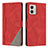 Coque Portefeuille Livre Cuir Etui Clapet H10X pour Motorola Moto G73 5G Rouge