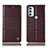 Coque Portefeuille Livre Cuir Etui Clapet H11P pour Motorola Moto G71 5G Marron