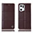 Coque Portefeuille Livre Cuir Etui Clapet H11P pour Oppo Find X5 Pro 5G Marron