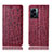 Coque Portefeuille Livre Cuir Etui Clapet H16P pour Oppo K10 5G India Rouge