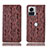 Coque Portefeuille Livre Cuir Etui Clapet H17P pour Motorola Moto Edge 30 Ultra 5G Marron