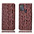 Coque Portefeuille Livre Cuir Etui Clapet H17P pour Motorola Moto G50 Marron