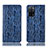 Coque Portefeuille Livre Cuir Etui Clapet H17P pour Oppo A55 5G Bleu
