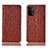 Coque Portefeuille Livre Cuir Etui Clapet H18P pour OnePlus Nord N200 5G Marron