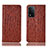 Coque Portefeuille Livre Cuir Etui Clapet H18P pour Oppo A93s 5G Marron