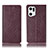 Coque Portefeuille Livre Cuir Etui Clapet H19P pour Oppo Find X5 Pro 5G Vin Rouge