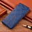 Coque Portefeuille Livre Cuir Etui Clapet H19P pour Samsung Galaxy S22 Ultra 5G Bleu