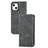 Coque Portefeuille Livre Cuir Etui Clapet H30 pour Apple iPhone 15 Gris Fonce