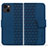 Coque Portefeuille Livre Cuir Etui Clapet HF1 pour Apple iPhone 14 Plus Bleu