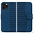 Coque Portefeuille Livre Cuir Etui Clapet HF1 pour Apple iPhone 14 Pro Max Bleu