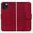 Coque Portefeuille Livre Cuir Etui Clapet HF1 pour Apple iPhone 14 Pro Max Rouge