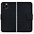 Coque Portefeuille Livre Cuir Etui Clapet HF1 pour Apple iPhone 15 Pro Noir