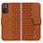 Coque Portefeuille Livre Cuir Etui Clapet HF1 pour Xiaomi Redmi Note 10 Pro 4G Marron