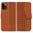 Coque Portefeuille Livre Cuir Etui Clapet HF1 pour Xiaomi Redmi Note 12 Explorer Marron