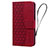 Coque Portefeuille Livre Cuir Etui Clapet HF2 pour Apple iPhone 15 Pro Rouge