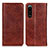 Coque Portefeuille Livre Cuir Etui Clapet K01Z pour Sony Xperia 5 III SO-53B Marron