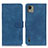 Coque Portefeuille Livre Cuir Etui Clapet K03Z pour Nokia C110 Bleu