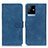 Coque Portefeuille Livre Cuir Etui Clapet K03Z pour Vivo iQOO Z6x Bleu