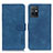 Coque Portefeuille Livre Cuir Etui Clapet K03Z pour Vivo T1 5G India Bleu