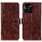 Coque Portefeuille Livre Cuir Etui Clapet K04Z pour Huawei Honor X8b Marron