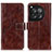 Coque Portefeuille Livre Cuir Etui Clapet K04Z pour OnePlus 12R 5G Marron