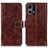 Coque Portefeuille Livre Cuir Etui Clapet K04Z pour Oppo F21s Pro 4G Marron