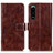 Coque Portefeuille Livre Cuir Etui Clapet K04Z pour Sony Xperia 5 III SO-53B Marron