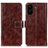 Coque Portefeuille Livre Cuir Etui Clapet K04Z pour Xiaomi Poco C65 Marron