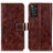 Coque Portefeuille Livre Cuir Etui Clapet K04Z pour Xiaomi Redmi Note 11S 4G Marron