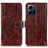 Coque Portefeuille Livre Cuir Etui Clapet K04Z pour Xiaomi Redmi Note 12 4G Marron