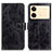 Coque Portefeuille Livre Cuir Etui Clapet K04Z pour Xiaomi Redmi Note 13R Pro 5G Noir