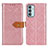 Coque Portefeuille Livre Cuir Etui Clapet K05Z pour Samsung Galaxy M13 4G Rose