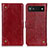 Coque Portefeuille Livre Cuir Etui Clapet K06Z pour Google Pixel 6a 5G Rouge