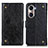 Coque Portefeuille Livre Cuir Etui Clapet K06Z pour Huawei Honor 60 5G Noir