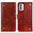 Coque Portefeuille Livre Cuir Etui Clapet K06Z pour Nokia G60 5G Brun Clair