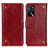 Coque Portefeuille Livre Cuir Etui Clapet K06Z pour Oppo A16 Rouge